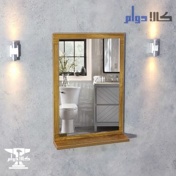 آینه دستشویی دورقاب طرح چوب 6
