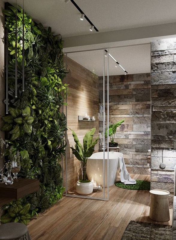 دکوراسیون دستشویی و حمام با گل و گیاه طبیعی